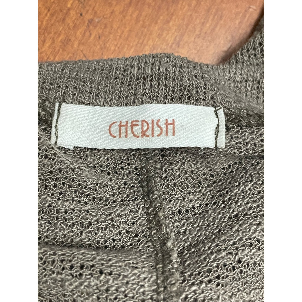 Cherish Long Sleeve Sweater Pullover Marled Design V Neck Boxy Knit Brown Small - Picture 7 of 8